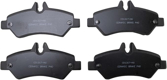 TRQ Rear Brake Pads Ceramic Hardware Compatible with 2007-2009 Dodge Sprinter 2500 2007-2018 Freightliner Sprinter 2500 2010-2018 Mercedes-Benz Sprinter 2500