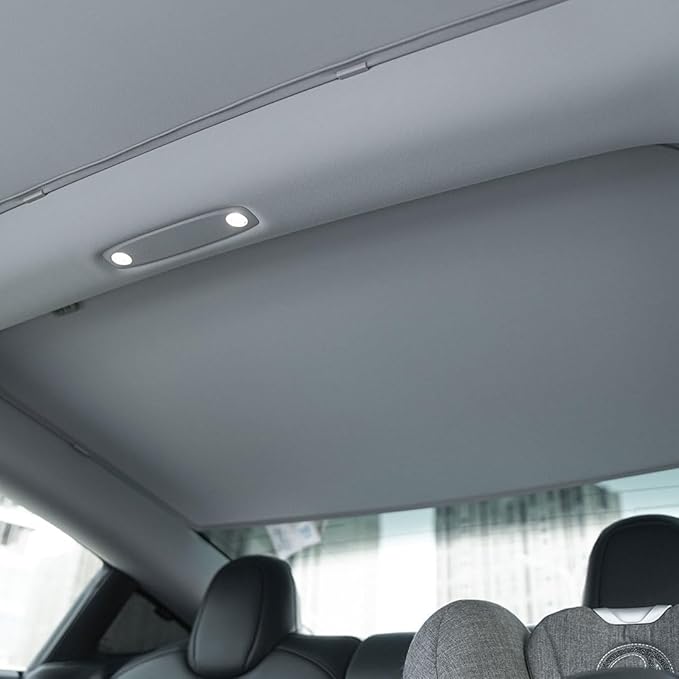 VION Tesla 2023-2021 Model 3 Roof Sunshades - Precision Fit, No Sagging, Full Blackout (Only Compatible with The 2023-2021 Model 3 Made in The US Factories)