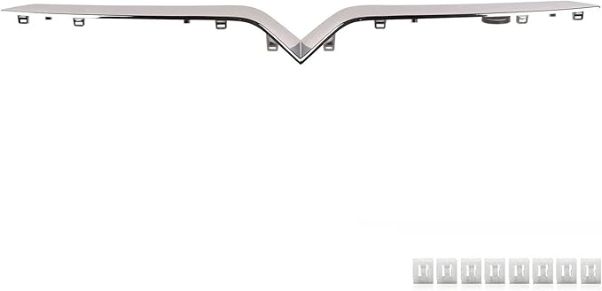 Front Upper Grille Trim, Chrome ABS Plastic, Compatible with Tesla Model X 2016-2020, ABS Silver,OEM 1047022-00-D