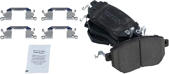 TRQ Front Brake Pads Ceramic Hardware Wear Sensor Compatible with 2003-2005 Infiniti FX35 2003-2005 FX45 2005-2006 Nissan Altima 2004-2008 Maxima 2003-2011 Murano