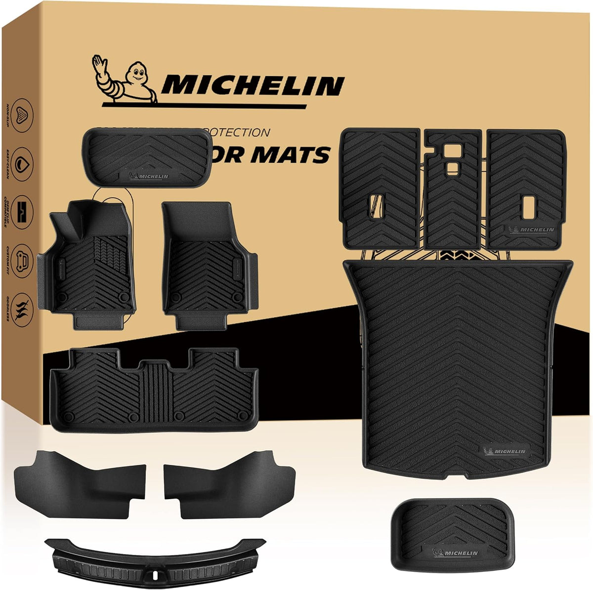 Vehicle Mat for 2025-2027 Tesla Model Y Juniper 5 Seat (12 Piece)