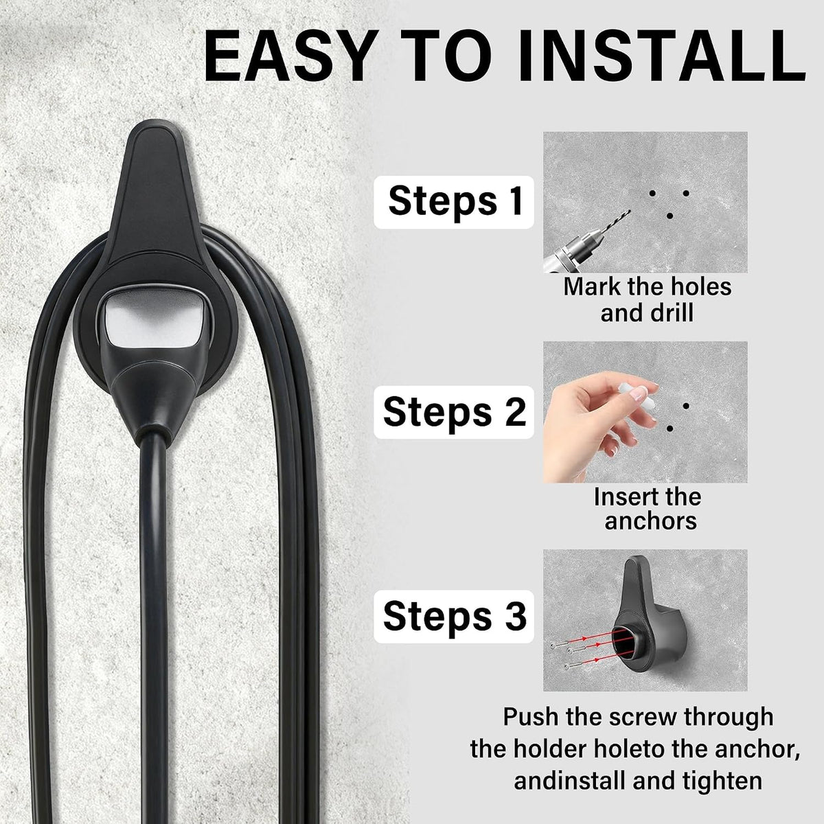 AWINLI Tesla Car Charger Bracket,Portable Car Charger Accessory Cable Hook