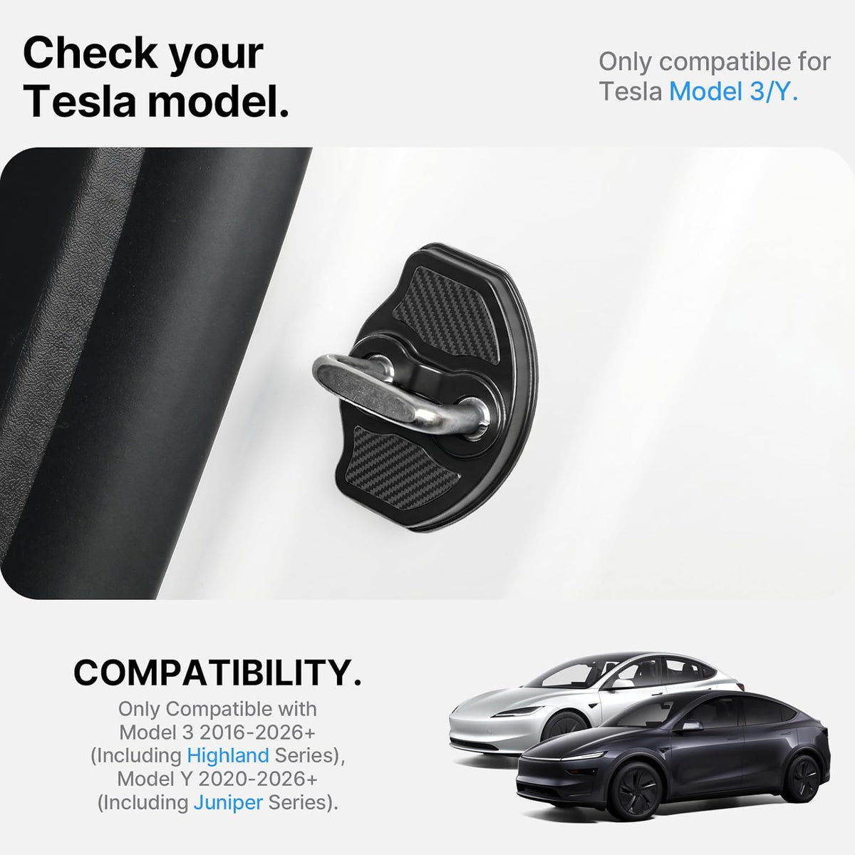 4-Pack Door Lock Cover Protector for Tesla Model 3/Y Door Panel