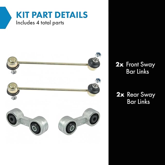 TRQ Front & Rear Suspension Sway Bar End Link Kit Set of 4 for BMW New
