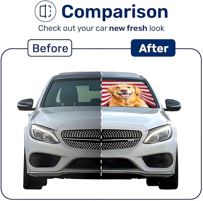 Horror Windshield Sun Shade for Car SUV Truck (55x30 Inches), Front Window Visor for Windows, Protector Blocks UV