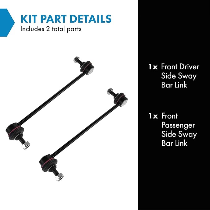 TRQ Front Sway Bar Stabilizer Link Set Compatible with 2002-2008 Jaguar X-Type