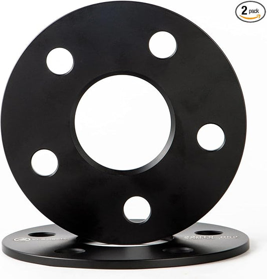 Forged Black 5x4.5 5x114.3 Hubcentric Wheel Spacers 5mm with 64.1mm Center Bore (No Lip) Compatible with Honda-Acura-Tesla 5 Lug - Pack of 2