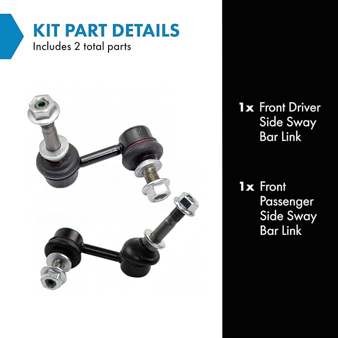 TRQ Front Driver and Passenger Side Sway Bar Link Set 2 Piece Compatible with 2006-2008 Lexus IS250 2006-2008 IS350 2008-2014 IS F
