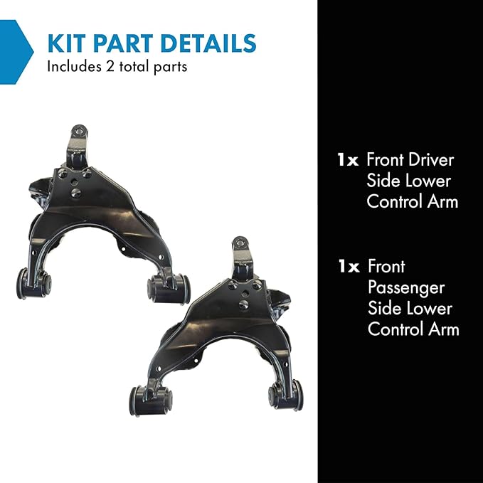 TRQ Front Lower Control Arm Driver and Passenger Side Compatible with 2001-2003 Toyota Sequoia 2000-2003 Toyota Tundra