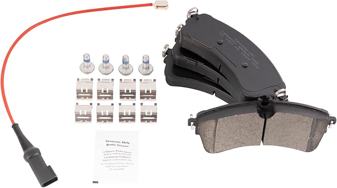 TRQ Rear Ceramic Brake Pad Set Compatible with 20-24 Ford Transit-150 20-24 Transit-250 20-24 Transit-350 20-23 Transit-350 HD with 11000lb Axle with Vented Rear Rotors 23-24 E-Transit