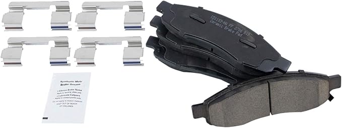 TRQ Front Brake Pads Ceramic Hardware Wear Sensor Compatible with 2005-2006 Infiniti QX56 2005-2006 Nissan Armada 2005-2007 Titan