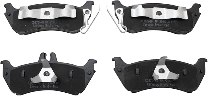 TRQ Rear Ceramic Brake Pad Set Includes Contact Point Grease and Hardware Compatible with 1998-2003 Mercedes-Benz ML320 1999 ML430 From 12-01-98 Production Date 2003-2005 ML350