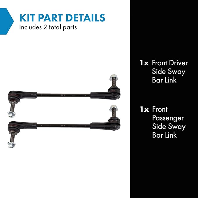 TRQ Front Driver and Passenger Side Sway Bar Link Set 2 Piece Compatible with 18-24 Buick Enclave 17-24 Cadillac XT5 20-24 XT6 18-23 Chevrolet Traverse 19-24 Blazer 17-23 GMC Acadia