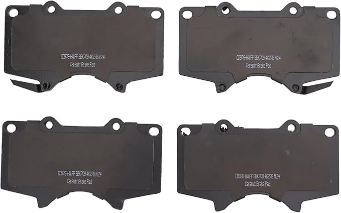 TRQ Front Brake Pads Ceramic Hardware Compatible with 2010-2022 Lexus GX460 2003-2009 GX470 2003-2022 Toyota 4Runner 2007-2014 FJ Cruiser 2001-2007 Sequoia 2005-2022 Tacoma 2000-2006 Tundra