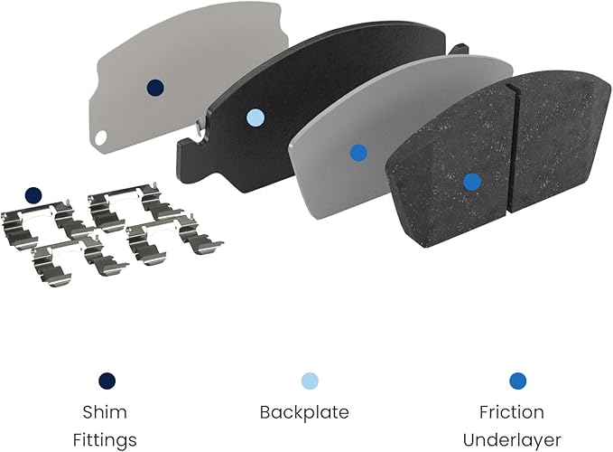 Bendix Priority1 CFC1341 Ceramic Rear Brake Pads for Select Models Mercedes-Benz C180, C200, C230, C250, C280, C300, C350, E250, E300, E350, E400, E550, GLK250, GLK280, GLK300, GLK350