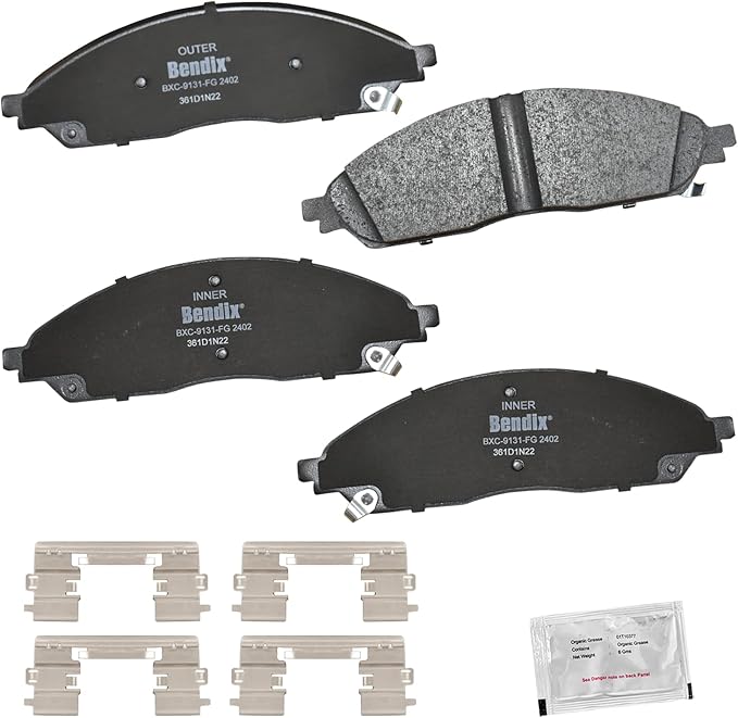 Bendix Priority1 CFC2402 Ceramic Front Brake Pads for Chrysler Pacifica 2024-2020, Jeep Grand Cherokee 2024-2023, Grand Cherokee L 2024-2022
