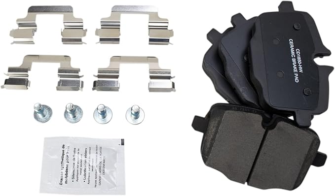 TRQ Rear Ceramic Brake Pad Set Compatible with 16-19 BMW 740i 16-19 750i 16-19 750i xDrive 17-19 740i xDrive 17-19 540i 17-19 540i xDrive 17-19 Alpina B7