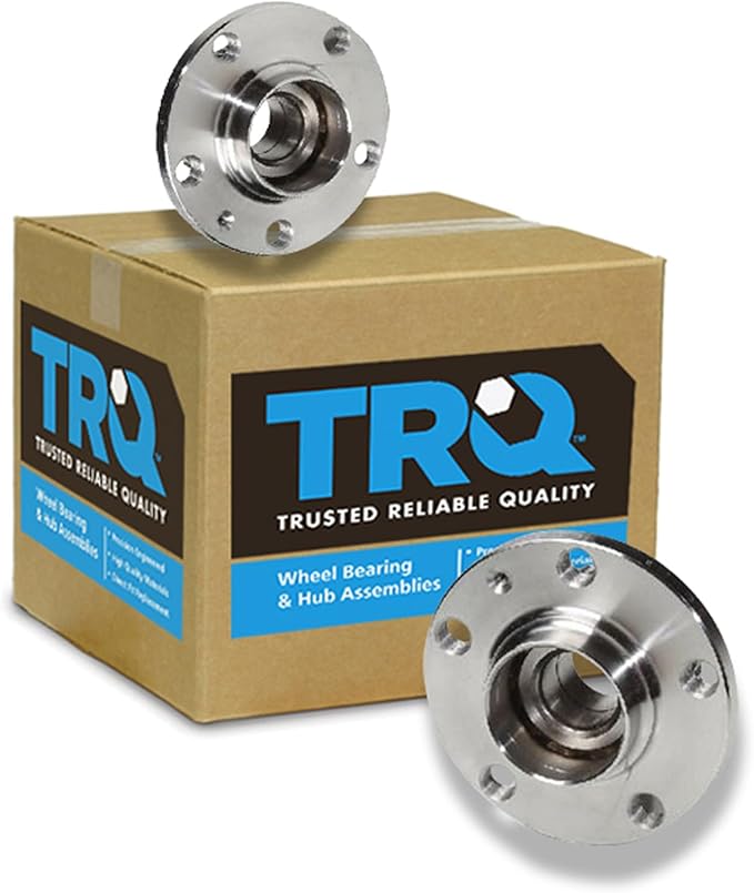 TRQ Rear Driver and Passenger Side Wheel Bearing and Hub Assembly Set 2 Piece Compatible with 00-06 Audi TT 00-06 TT Quattro 98-10 Volkswagen Beetle 00-04 Jetta 2005 Jetta 02-03 Golf GTI 1.8T VR6