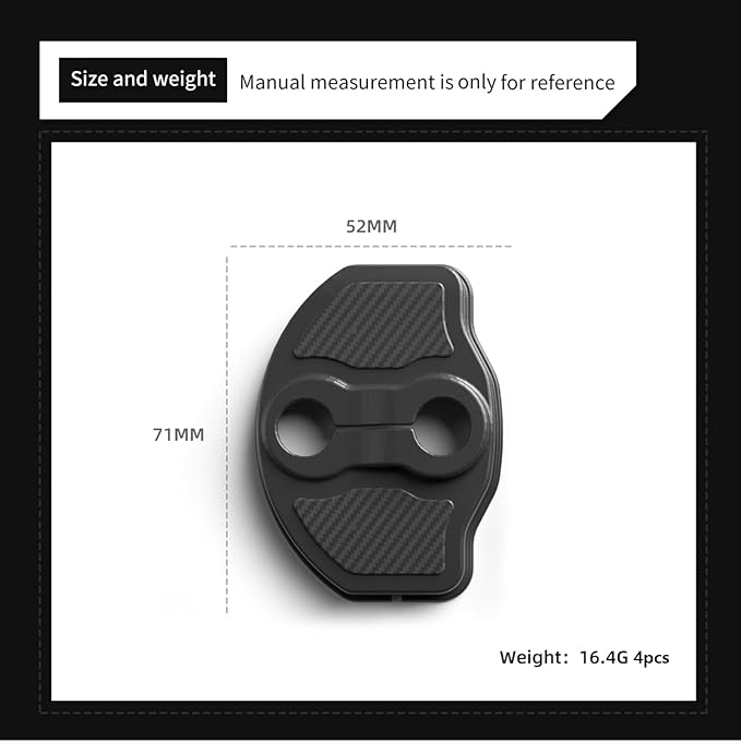 LUCKEASY for Tesla Model Y Juniper 2025 2026/Tesla Model 3 2024 2025 2026 Car Door Lock Cover Door Lock Latch Protector Door Edge Guard Door Entry Guard Black TPE