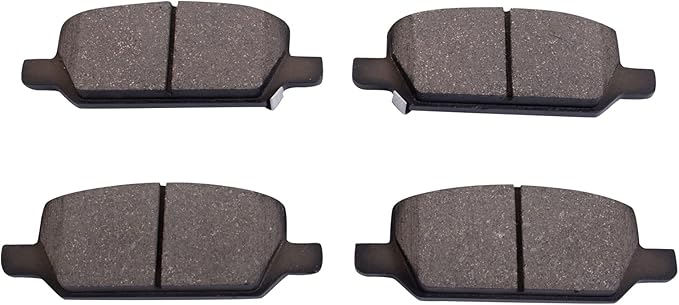 TRQ Rear Ceramic Brake Pad Set Includes Contact Point Grease Compatible with 2017-20 Tesla Model 3 Long Range 2020 Model 3 Standard Plus