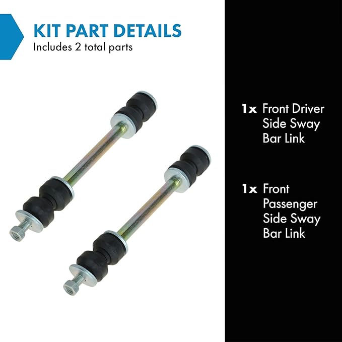 TRQ Front Stabilizer Sway Bar End Link Pair Kit Set Compatible with Chevy GMC Cadillac Hummer