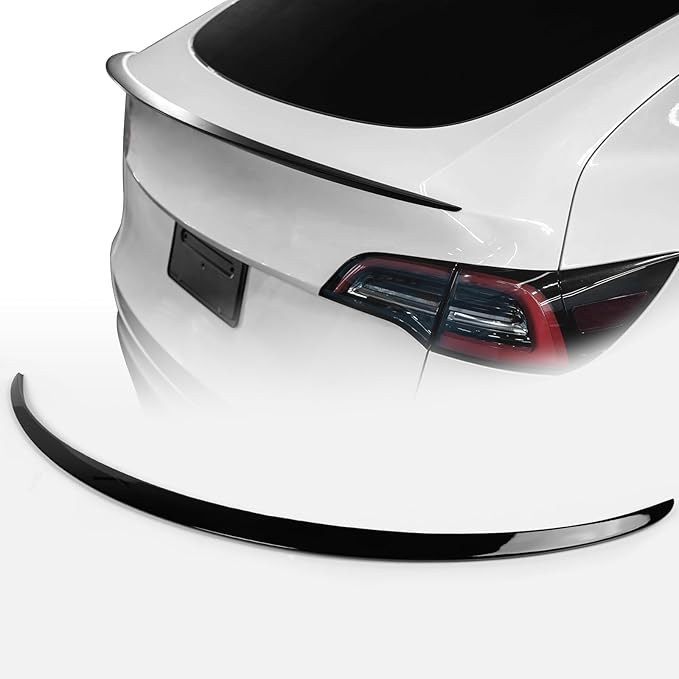 Spoiler Fit for 2020-2024 Tesla Model Y Spoiler | Gloss Black OEM-Style Rear Wing | Easy Drill-Free Installation | Base & Standard & Performance Models
