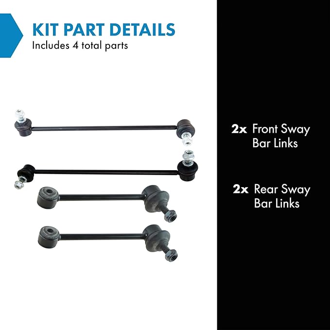 TRQ Sway Bar Stabilizer Link Set Front & Rear Compatible with 06 325xi 09-13 328i xDrive 07-08 328xi 330xi 335i xDrive 335xi
