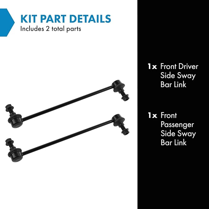 TRQ Front Driver and Passenger Side Sway Bar Link Set 2 Piece Compatible with 2007-12 Acura RDX 2007-16 Honda CR-V