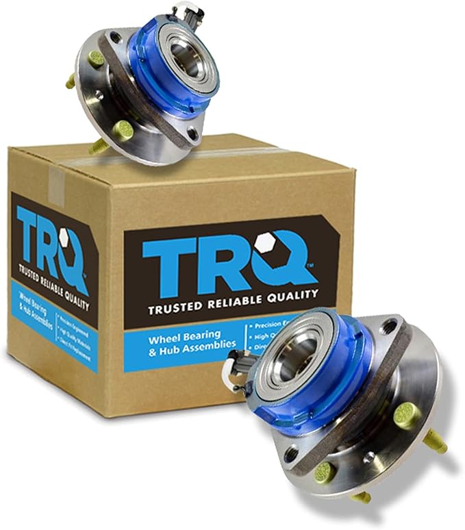 TRQ Driver and Passenger Side Wheel Bearing and Hub Assembly Set 2 Piece Compatible with 2003 Cadillac CTS Rear 2004-2007 CTS Base Model Rear 2005-2008 STS AWD Rear 2005-2007 STS AWD Front