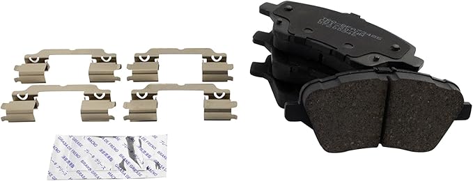 TRQ Front Brake Pads Ceramic Hardware Compatible with 2014-2019 Ford Fiesta