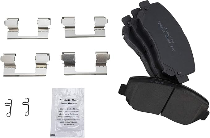 TRQ Front Ceramic Brake Pad Set Compatible with 2015-2017 Chrysler 200 2013-2016 Dodge Dart 2014-2022 Jeep Cherokee with Single Piston Front Calipers