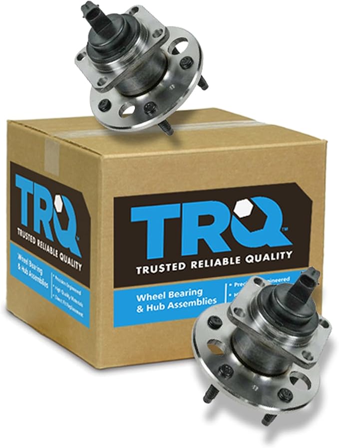 TRQ 2 Piece Rear Wheel Bearing & Hub Assembly Set Compatible with 2000-2005 Buick Lesabre 2006-2011 Lucerne 1997-2005 Park Avenue 1991 Reatta 1991-1999 Riviera 1991-1992 Cadillac Allante DeVille DTS