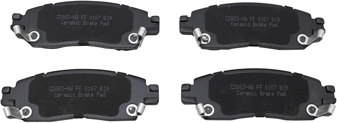 TRQ Rear Posi Ceramic Brake Pad Kit Set for 9-7X / Acadia/Acadia Limited/Ascender/Bravada/Enclave/Envoy/Envoy XL/Envoy XUV/Outlook/Rainier/SSR/Trailblazer/Traverse/XTS