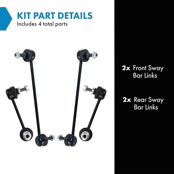 TRQ Front & Rear Sway Bar Stabilizer Link Set Compatible with 2014-2023 Jeep Cherokee