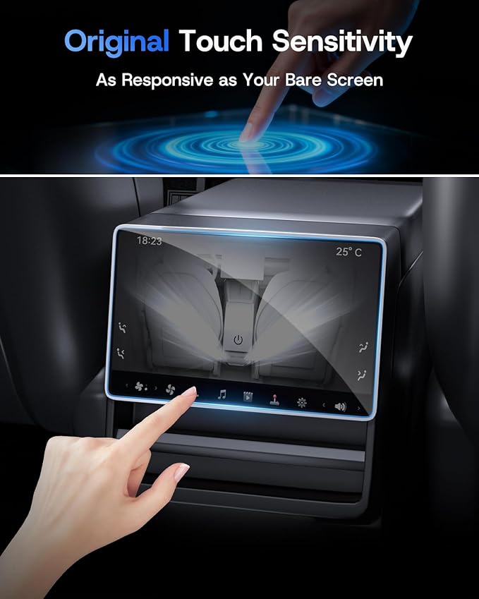 8 inch Rear Screen Protector for New Tesla Model 3/Y Accessories [No-edge Gaps & 9H] Tempered Glass Screen Protector With Alignment Frame for Tesla Model Y Juniper/Model 3 Highland [Glossy] 1PCS