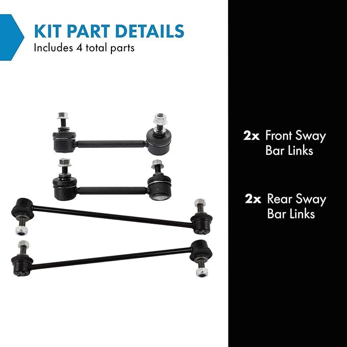 TRQ Front & Rear Sway Bar Stabilizer Link Set Compatible with 2014-2018 Mazda 3