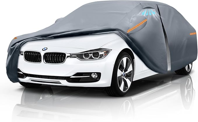 Waterproof BMW 3 Series M3 320i 325i 328i 330i 335i(2018-2026) Car Cover with Breathable Vents, [2025 Upgrade] Premium Covers with Cotton Liner and Zipper Door,Sun Rain Snow Dust Uv Protection.