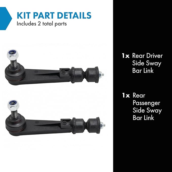 TRQ Rear Driver and Passenger Side Sway Bar Link Set 2 Piece Compatible with 2008-2009 Chevrolet Equinox V6 3.6L 2010-2017 Equinox 2010-2017 GMC Terrain 2008-2009 Pontiac Torrent FE3 Sport Suspension