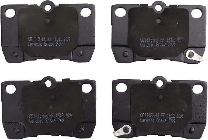 TRQ Rear Brake Pads Ceramic Hardware Wear Sensor Compatible with 2006 Lexus GS300 2007-2011 GS350 2006-2007 GS430 2007-2011 GS450h 2008-2011 GS460 2006-2013 IS250 IS350