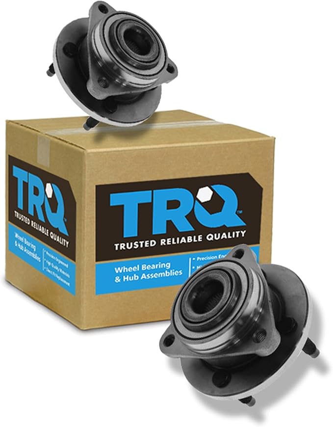 TRQ Front Left and Right Wheel Bearing and Hub Assembly Set 2 Piece Compatible with 2005-2010 Chevrolet Cobalt Without ABS Brakes with 4 Lug Wheels 2003-2007 Saturn Ion 2007-2009 Pontiac G5
