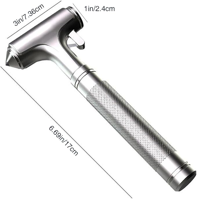 2-Pack Alloy Car Window Breaker with KM46 Tungsten Tip, 3-in-1 Glass Breaker & Seatbelt Cutter & Escape Hammer Car Emergency Rescue Tools for Tesla Model 3/Y/S/X/Cybertruck Accessories