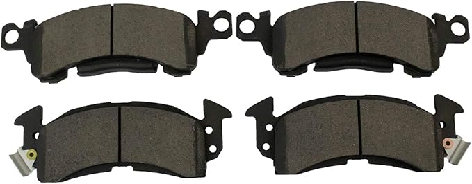 TRQ Front Ceramic Brake Pad Set Compatible with 85-02 Chevrolet Astro; 85-02 GMC Safari; 91-96 Buick Roadmaster; 91-96 Chevrolet Caprice; 94-96 Impala