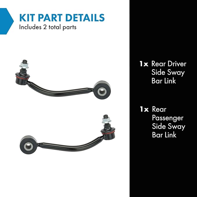 TRQ Rear Sway Bar Stabilizer Link Set Compatible with 2007-2015 Audi Q7 2003-2010 Porsche Cayenne 2004-2017 Volkswagen Touareg