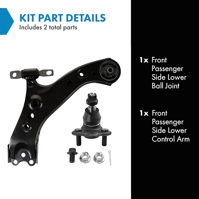 TRQ Front Right Lower Control Arm with Ball Joint Compatible with 2019-2024 Toyota RAV4