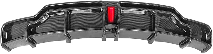 for 2017-2023 Tesla Model 3 Rear Diffuser w/LED Brake Light, Model 3 Rear Bumper Lip, Tesla Model 3 Diffuser Valance Panel Accessories (Carbon Fiber)