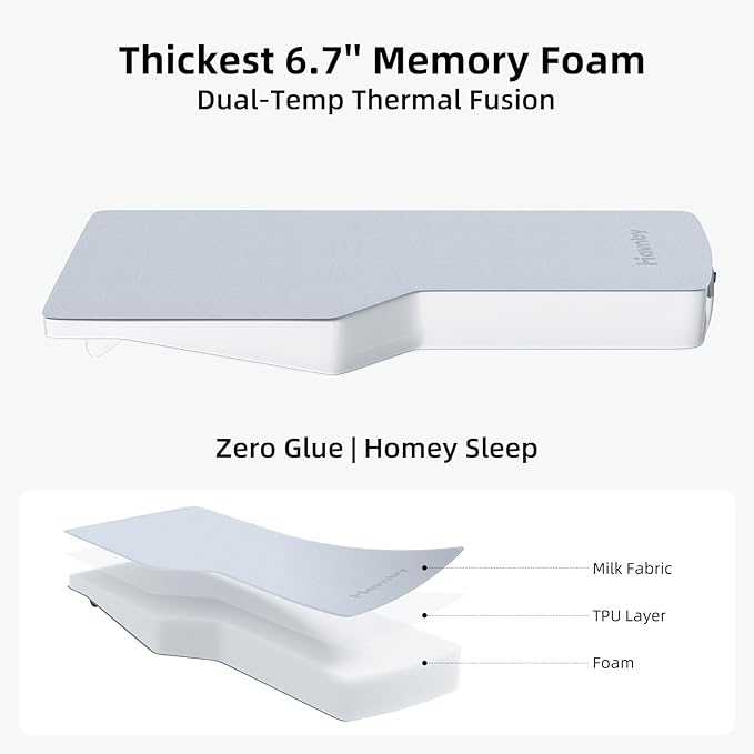 Havnby FlatCore Backseat Solo Mattress for Tesla Model Y, Wedge Design & 6.7-Inch Solid Foam for Flat Car Bed, Portable Camping Mattress w/Built-in Pump for Campers, Hiking, Nap, Road Trip