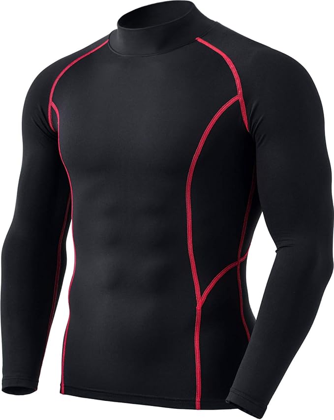 TSLA Men's Thermal Long Sleeve Compression Shirts, Mock/Turtleneck Winter Sports Running Base Layer Top
