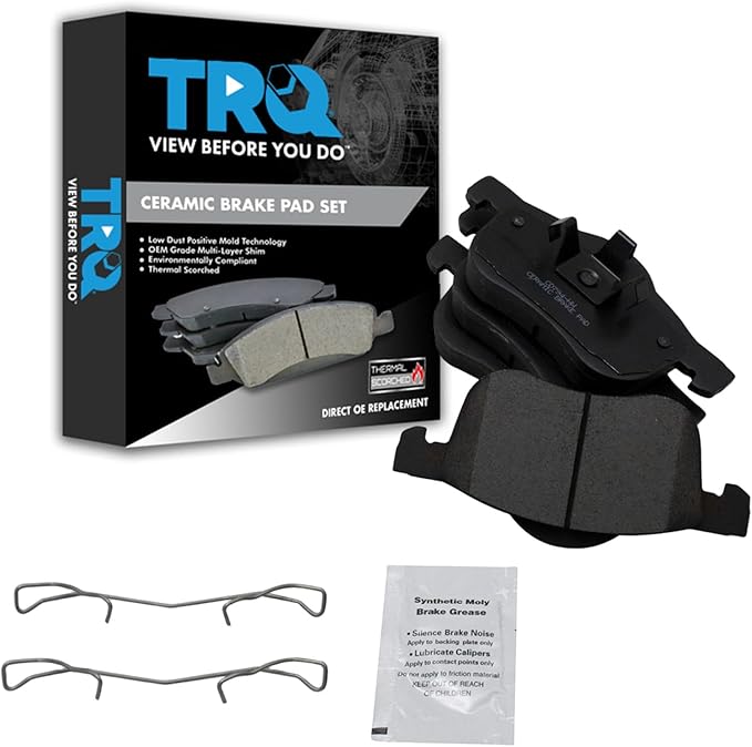 TRQ Front Brake Pads Ceramic Compatible with 2001-2009 Volvo S60 1999-2006 S80 2001-2007 V70 2003-2007 XC70