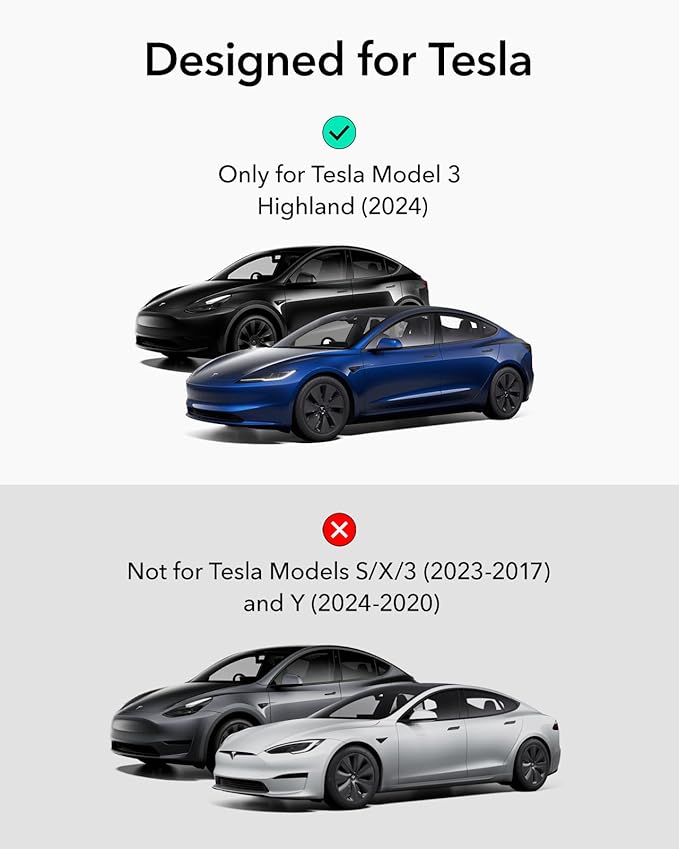 ESR Tempered-Glass Screen Protector for Tesla Model 3 Highland (2024), Matte Glass Film with Alignment Kit, Scratch and Shock Resistant, Bubble Free and Fingerprint Resistant