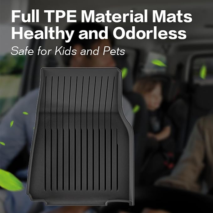 WEIZE Tesla Model Y Juniper Floor Mats 2025 2026, 11 PCS Full Set All Weather Non-Slip Floor Mats & Cargo Liners, Black Car Mats for Tesla Interior Accessories